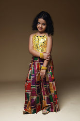 Hand Embrodiered Halter Top With Pleated Pant image 0