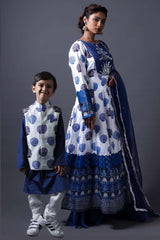 Neeli buti Hand Embroidered twinning set for Mom + Son image 0