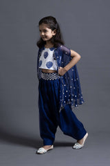 Neeli Buti Zardozi Work twinning set for Mom + Daughter image 1