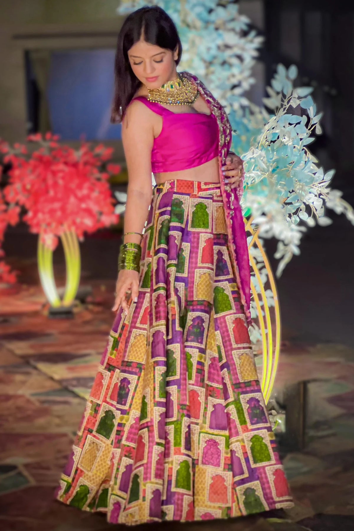 Mitali Nag Hand-Embroidered Zardosi Work Dupatta With Lehenga And Blouse image 7