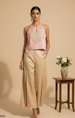 Noor — Embroidered Satin & Cotton Suit Set