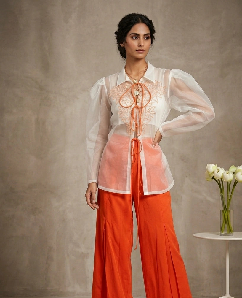 Solara — Embroidered Cotton Satin Co-ord Set