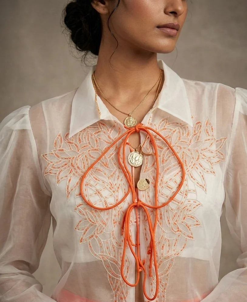 Solara — Embroidered Cotton Satin Co-ord Set