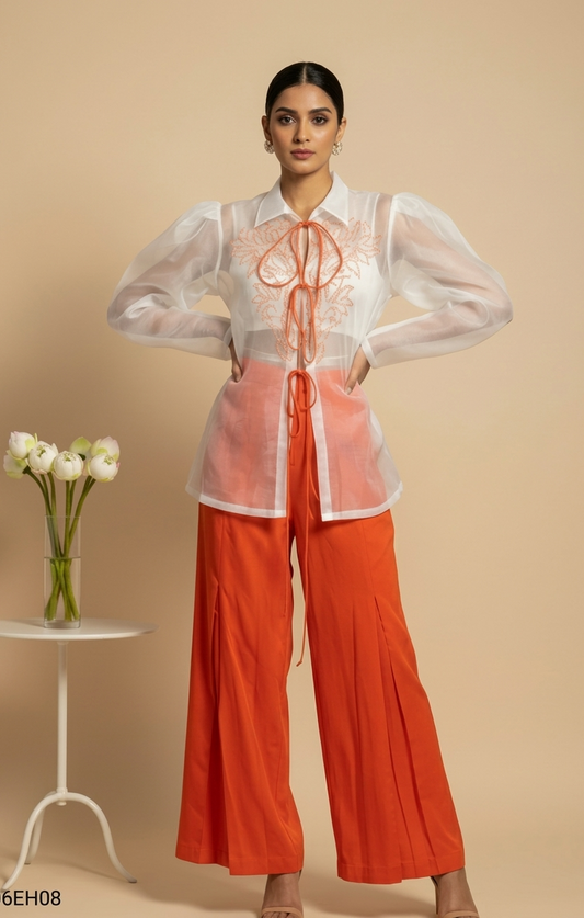 Solara — Embroidered Cotton Satin Co-ord Set