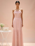 Aria - Blush Pink Hand-Embroidered Satin & Crushed Organza Dress
