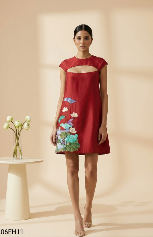 Sera — Embroidered Chanderi Cotton Dress