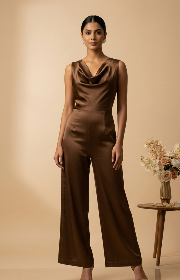 Vesper — Tailored Imported Satin Jumpsuit