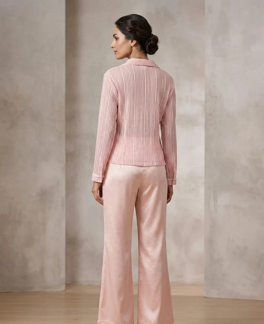 Aura — Embroidered Satin & Organza Co-ord Set