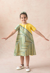 Stripes paneled dress image 1