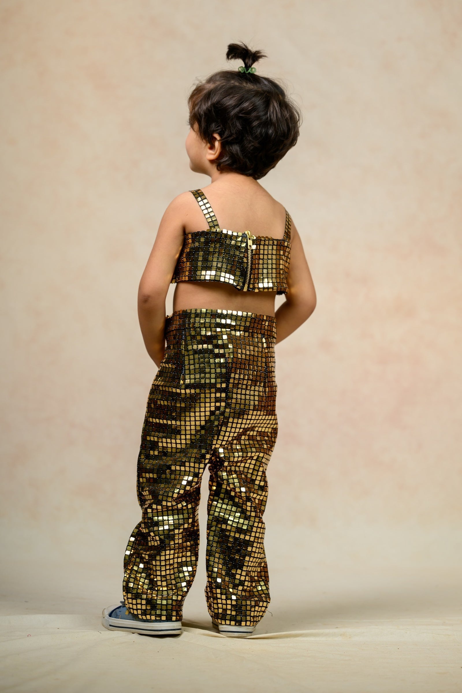 Antique gold metallic twinning set for Mom + Daughter image 28