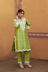 Hand embroidery dori cut work kurta set image 0