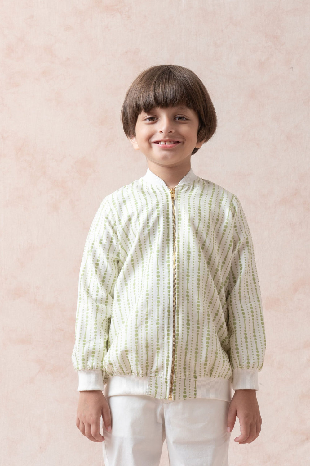 Chanderi silk bomber jacket image 1