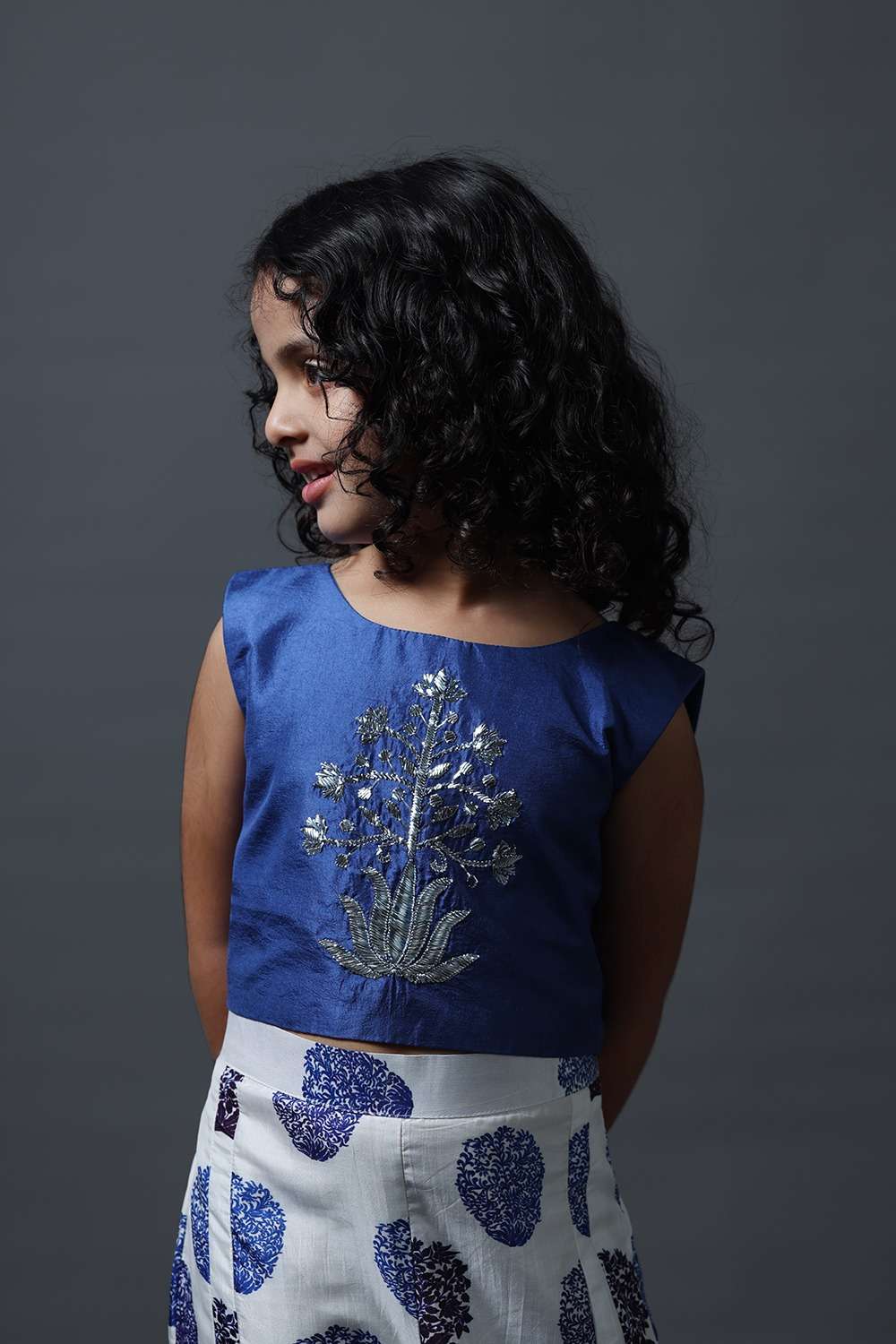 Neeli buti Hand Embroidered twinning set for Mom + Father + Daughter + Son image 14