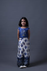 Hand Embroidered Crop Top With Pleated Pants image 8