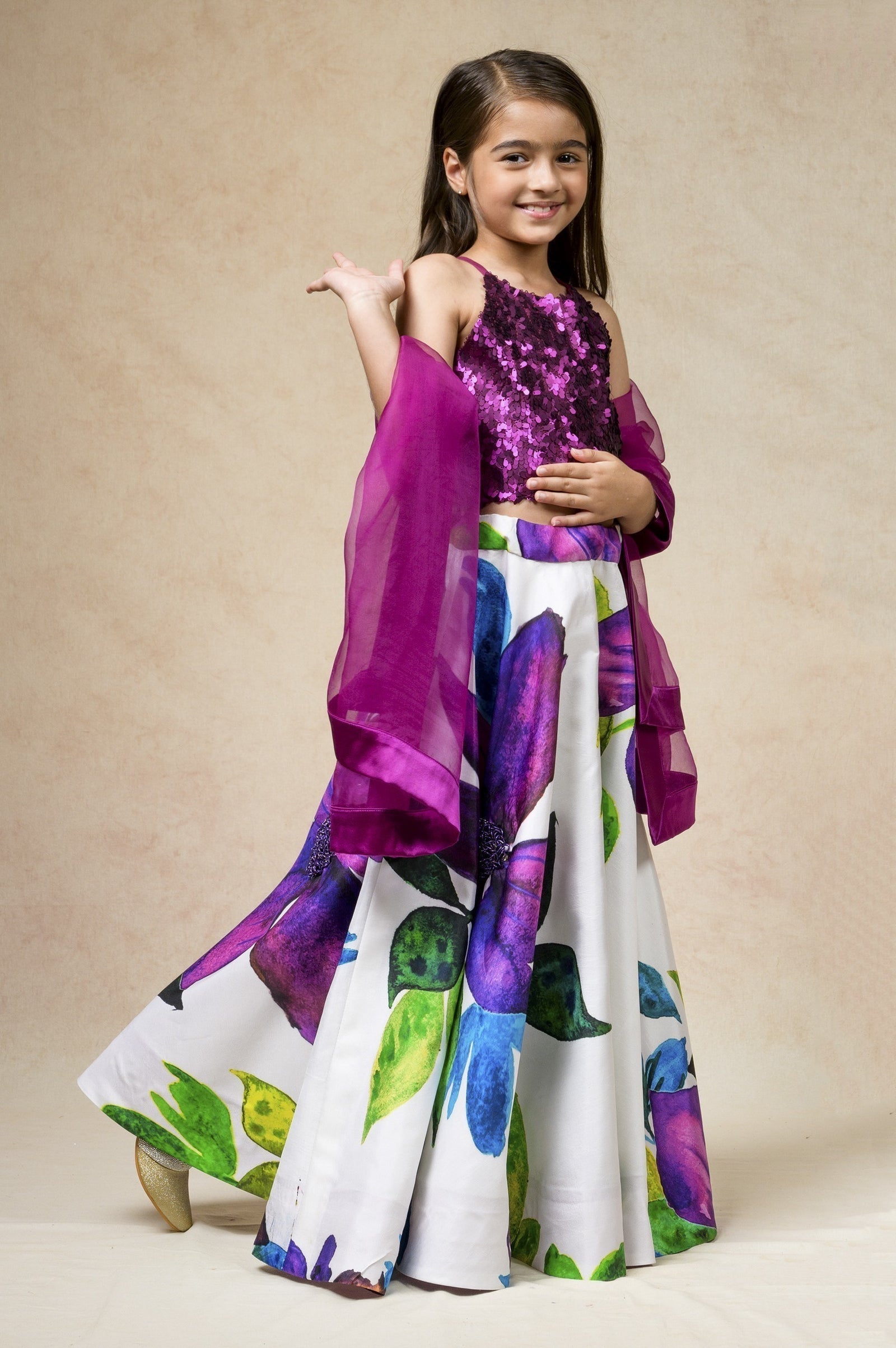 Hand Embroidered silk twinning set for Mom + Daughter image 15
