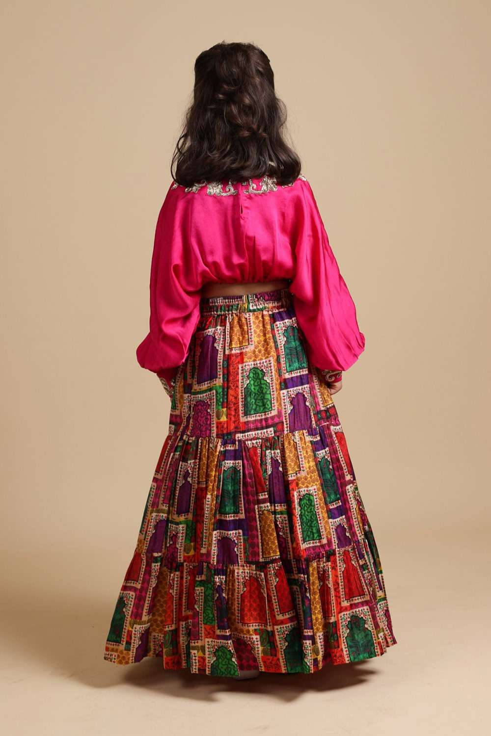 Hand-Embroidered Jharokha Print Twinning Set for Brother + Sister image 4