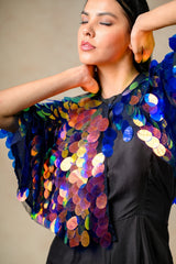 Embellished Cape With Jumpsuit image 5