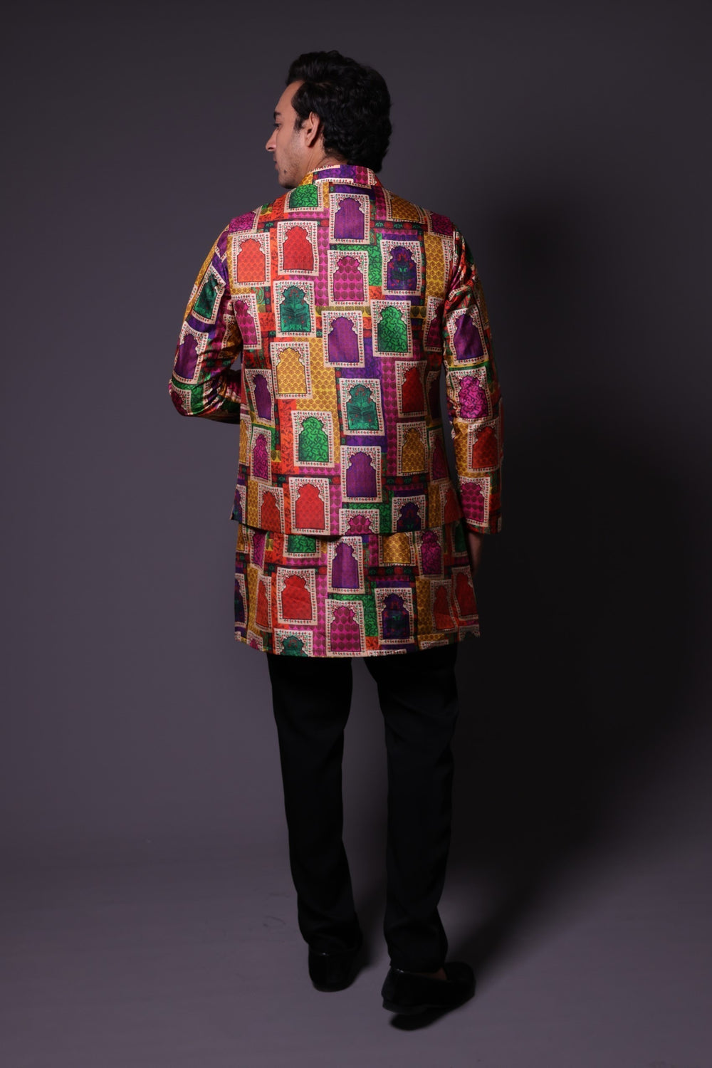 Nehru Jacket With Asymmetrical Kurta And Pant image 8