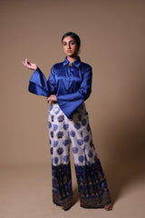 Hand Embroidered Flared Pants With Shirt image 4