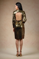 Gold Bodycon Dress image 3