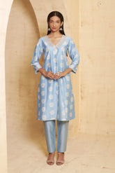 Hand Embroidered Marori work Kurta with pant image 0
