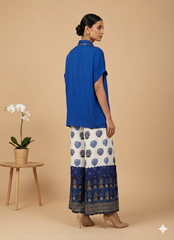 Hand Embroidered Flared Pants With logo shirt