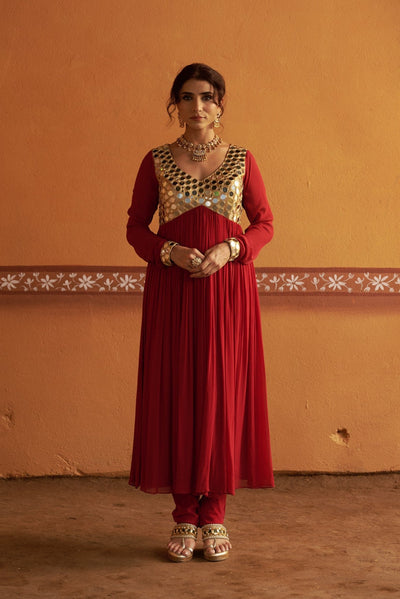 THETAA anarkali styled for Indian wedding celebration