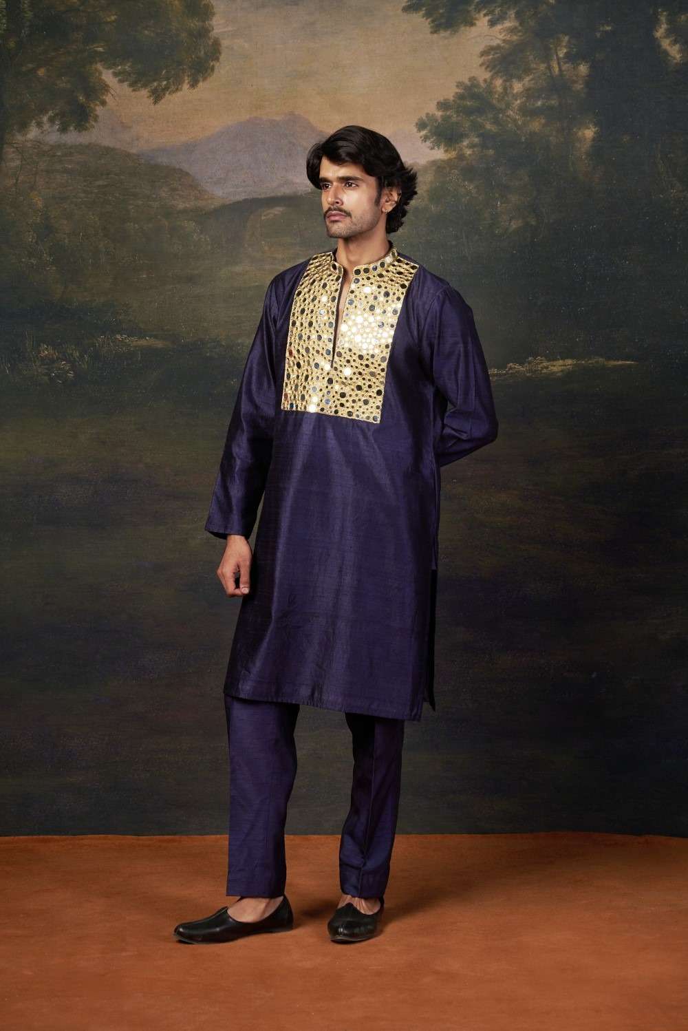 Heavy Mirror Work Kurta with Matching Pyjama image 2