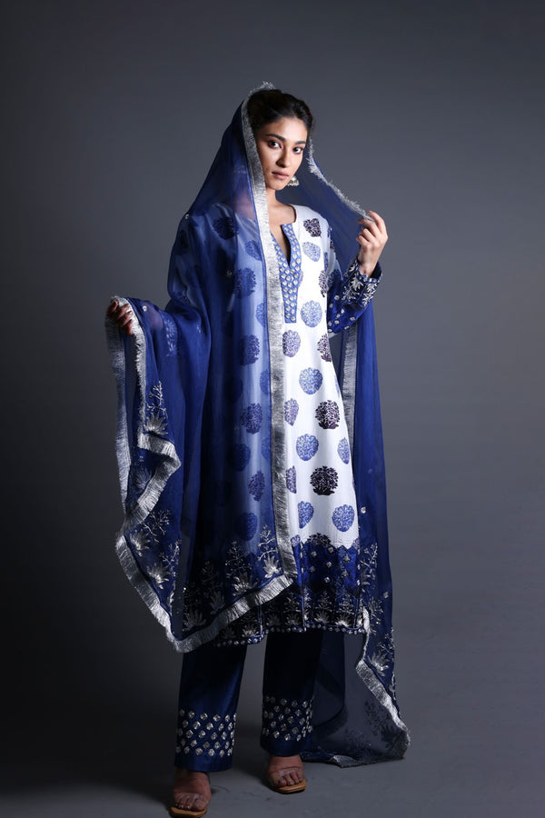 Hand Embroidered Kurta With Pant And Dupatta image 0