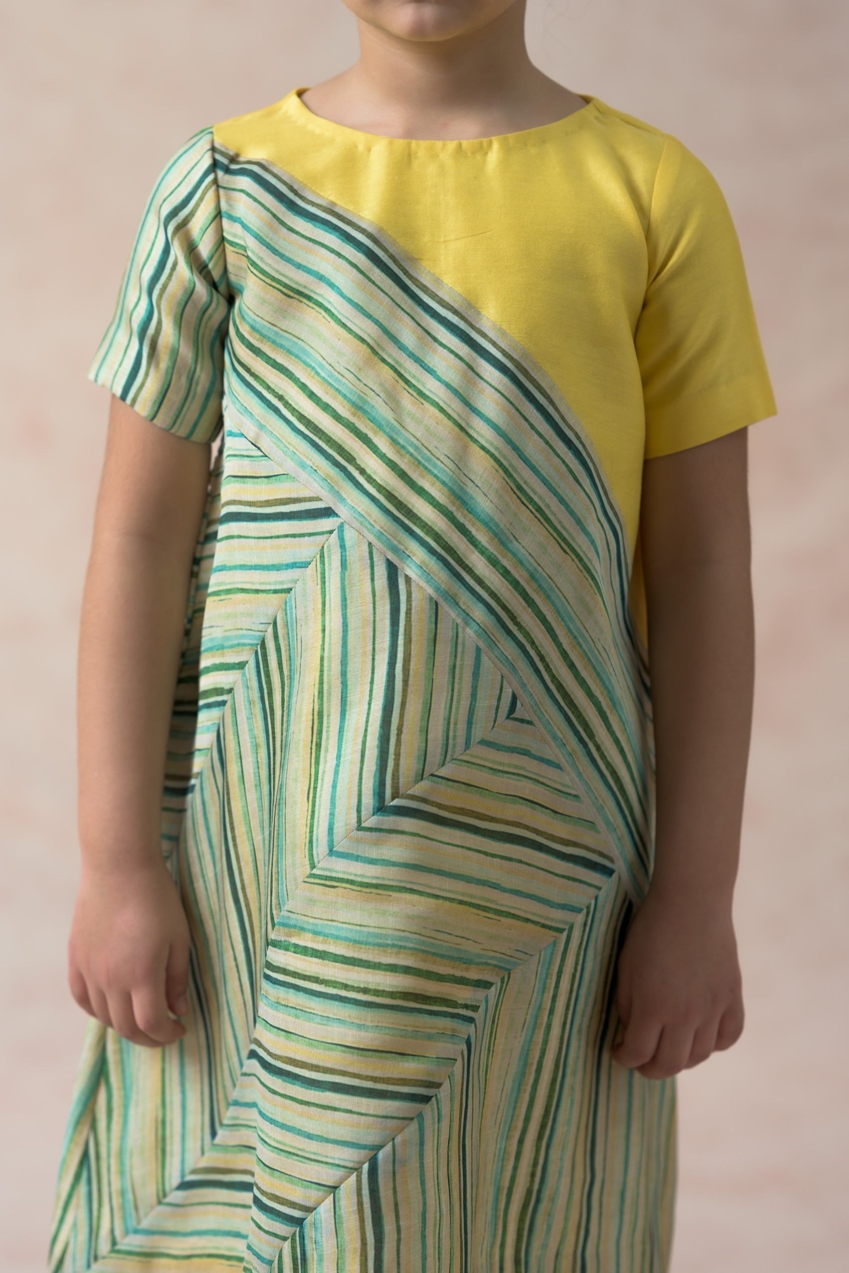 Stripes paneled dress image 7