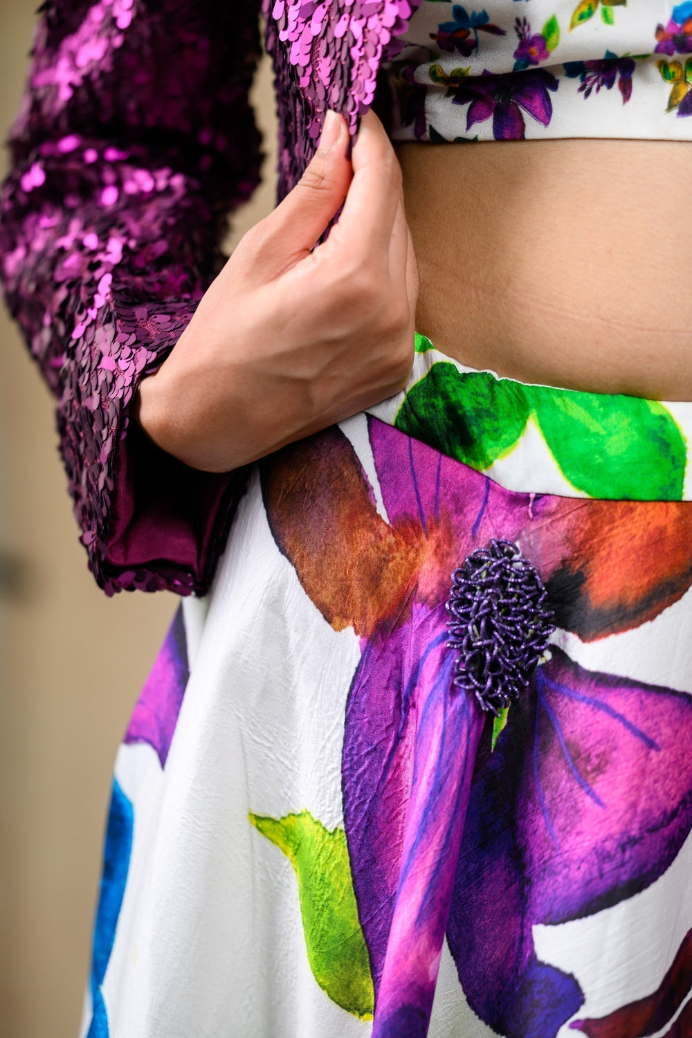 Hand Embroidered silk twinning set for Mom + Daughter image 9