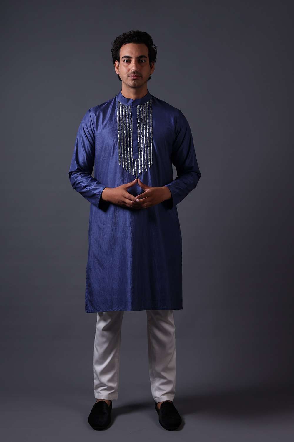 Neeli buti Hand Embroidered twinning set for Mom + Father  + Daughter + Son image 1