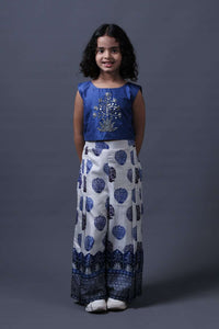 Neeli buti Hand Embroidered twinning set for Mom + Daughter + Son image 10