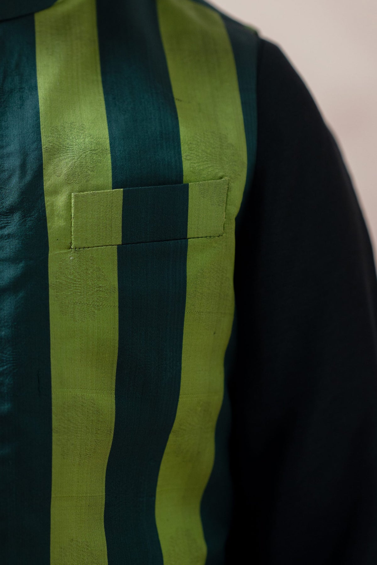 Tanchoi silk Nehru jacket with kurta, pyjama image 3