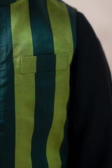 Tanchoi silk Nehru jacket with kurta, pyjama image 3