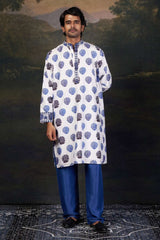 Buti Print Nehru Jacket with Kurta & Pyjama image 2