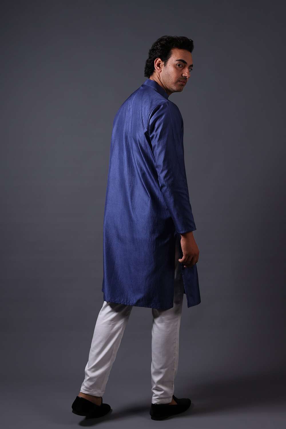 Neeli buti Hand Embroidered twinning set for Father + Daughter image 4