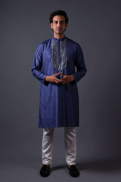 Neeli buti Hand Embroidered twinning set for Men + Women image 1