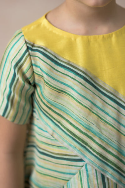 Stripes paneled dress image 6