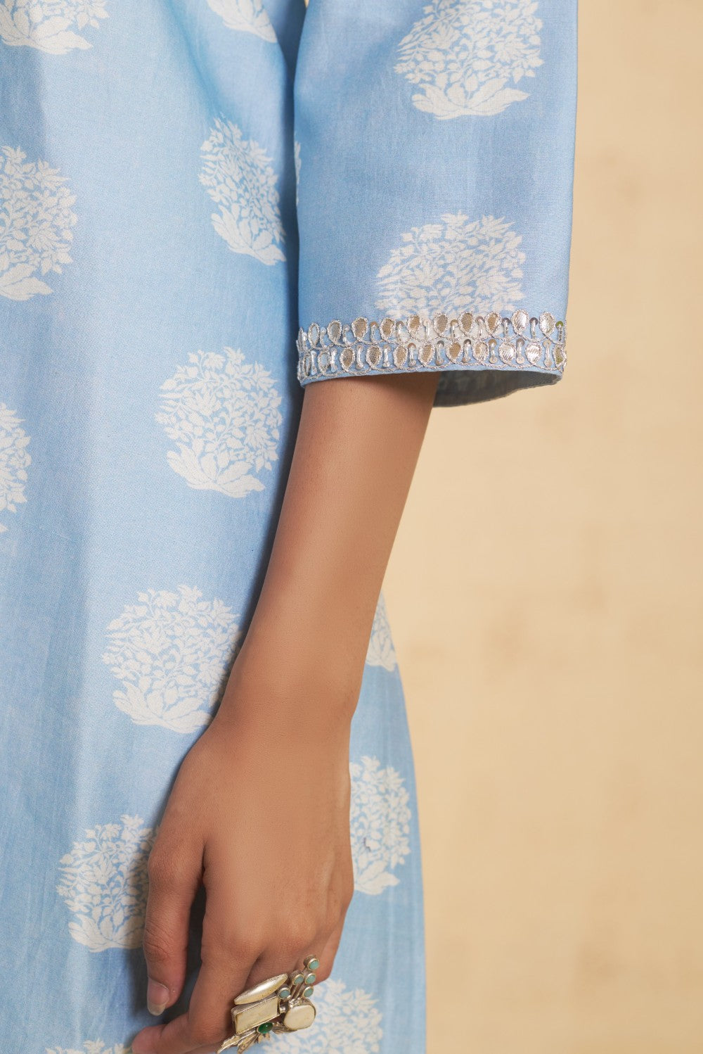 Hand Embroidered Marori work Kurta with pant image 6