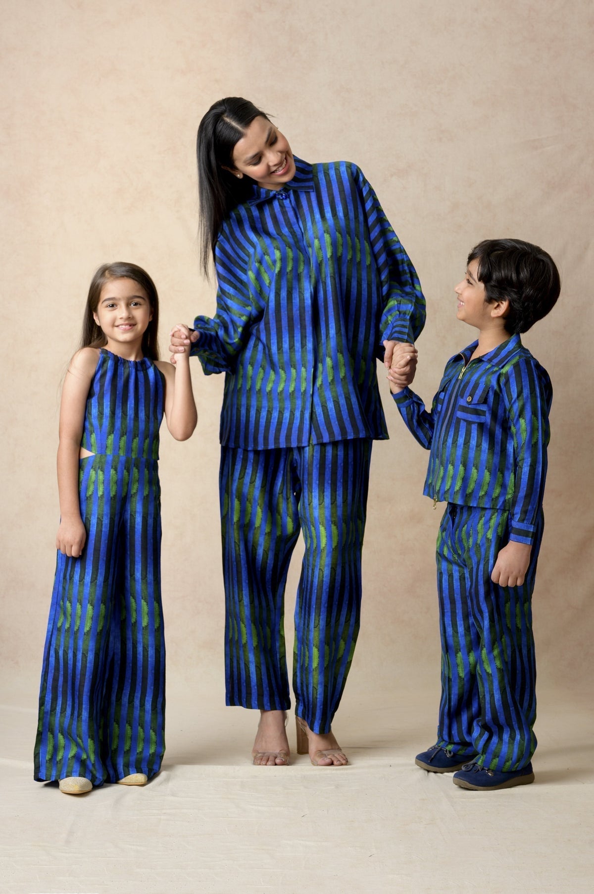 Stripes print twinning set for Mom + Daughter + Son image 0