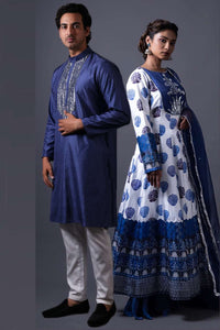 Neeli buti Hand Embroidered twinning set for Men + Women image 0
