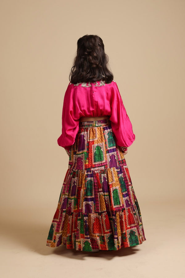 Hand Embroidered Top With Lehenga image 1