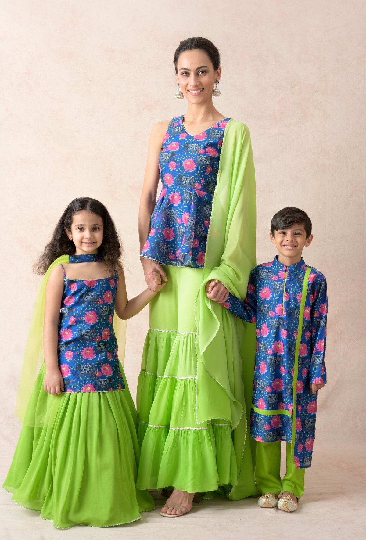 Lapis blue twinning set for Mom + Daughter + Son image 0