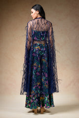 Bustier With Sharara And Feather Cape image 3