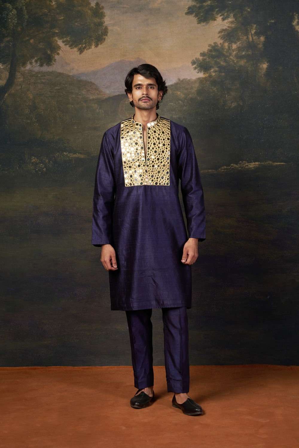 Heavy Mirror Work Kurta with Matching Pyjama image 1