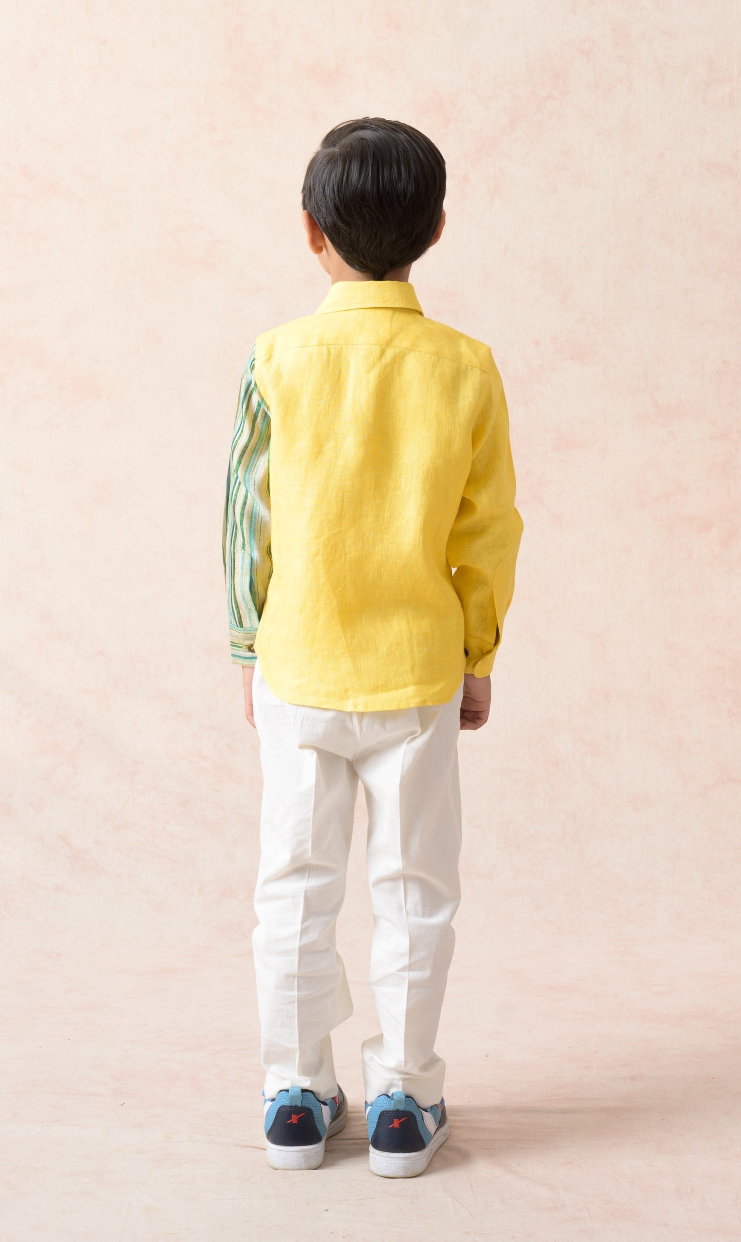 Linen panel stripes shirt image 4