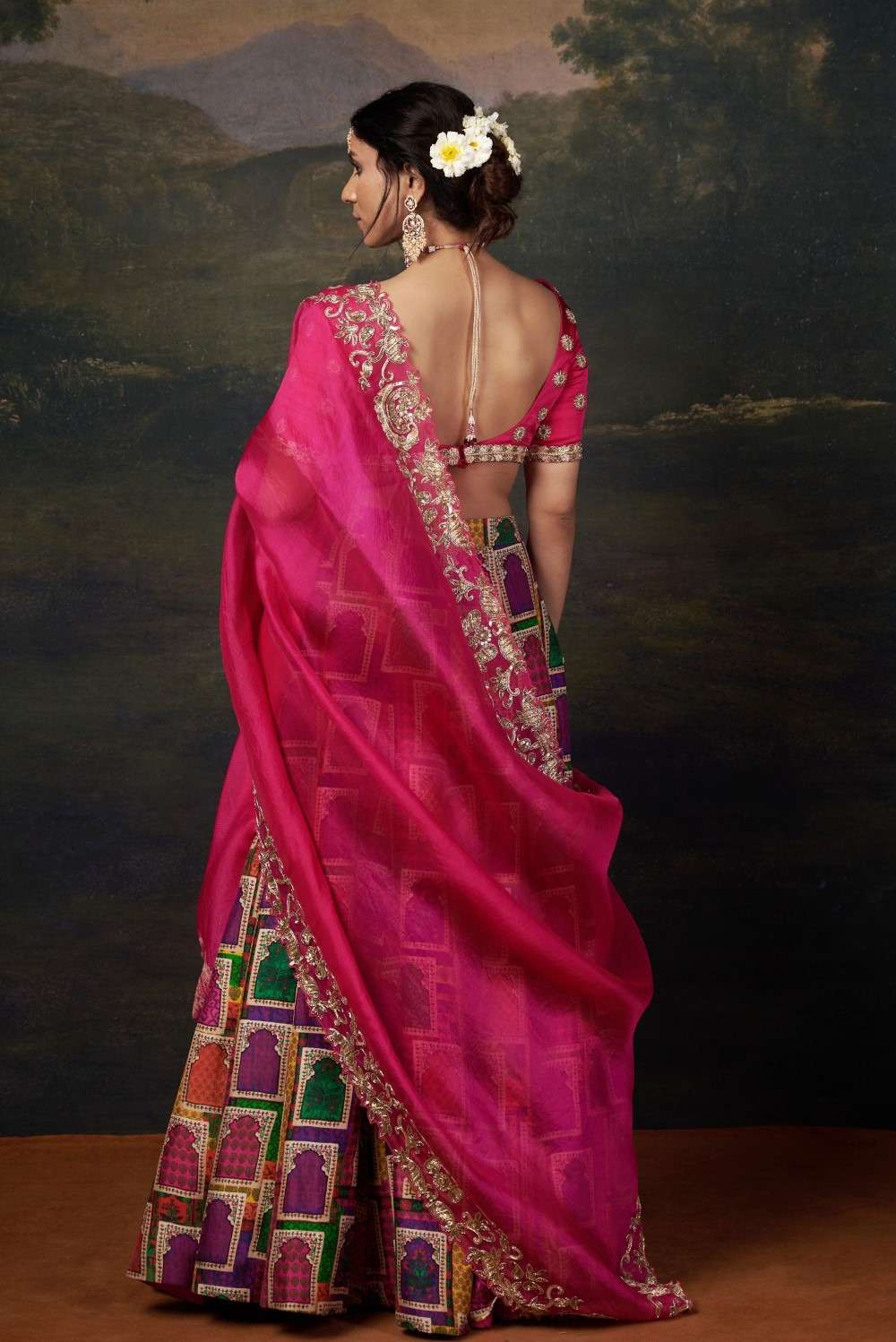 Heavy Zardosi Work Bridal Lehenga Set image 4