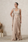 Lehar Ruffle Pre-Draped Saree with Sequin Blouse