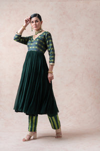 Tanchoi Silk Anarkali with palazzo, dupatta image 3